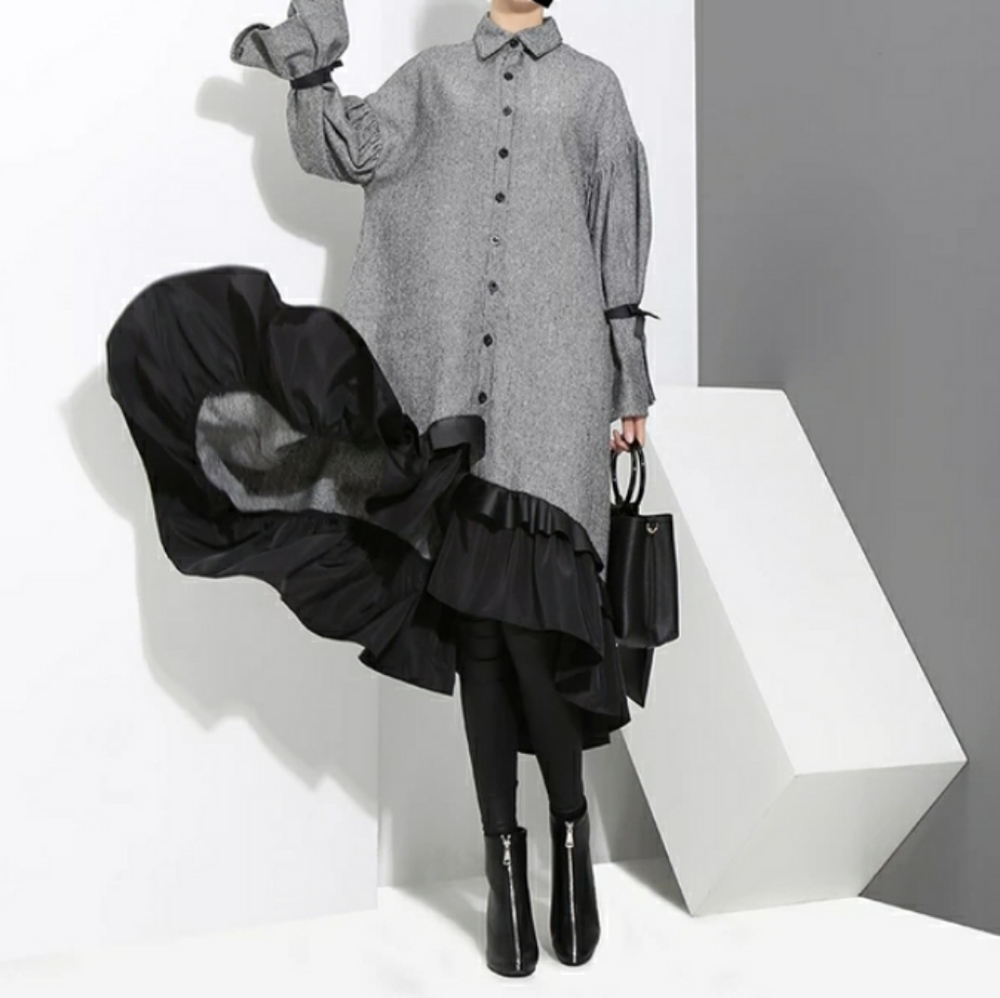 NWT! English Style Ruffle Herringbone Dress